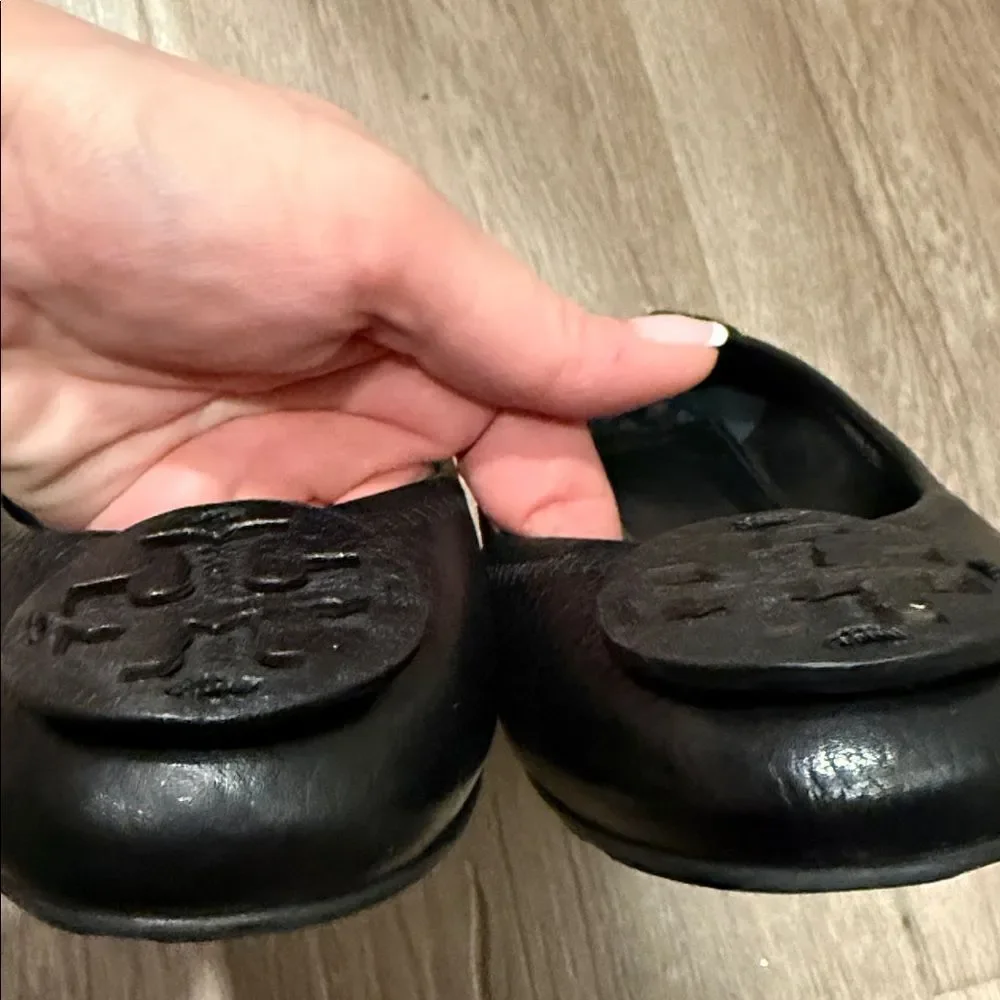 Tory Burch Black Leather Flats